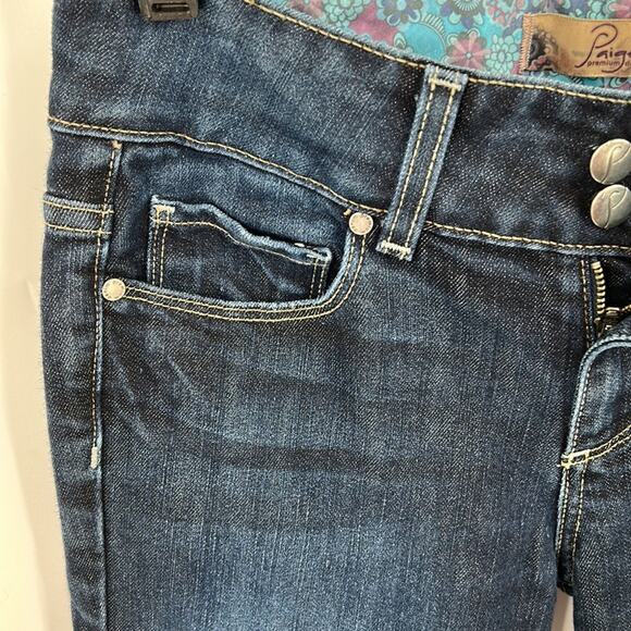 Paige Hidden Hills Dark Wash Boot Cut Premium Denim Jeans Size 26 - Picture 4 of 16